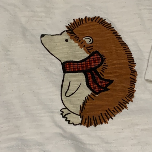 Long Sleeve T-Shirts White with Hedgehog & Gray/Brown in Basketball Design 24M - Picture 6 of 9